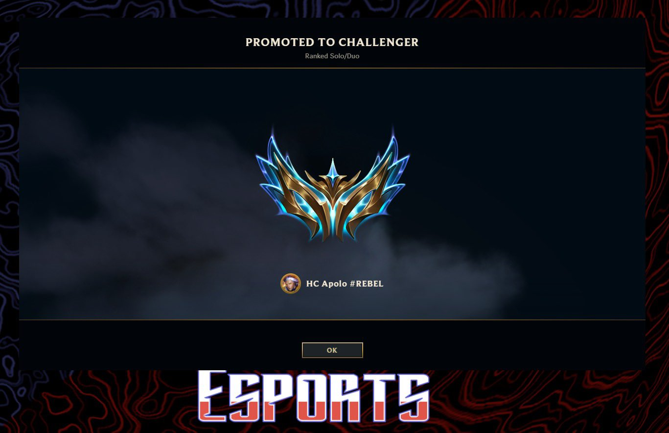 Promoção ao Challenger de HC Apolo #REBEL na América do Norte